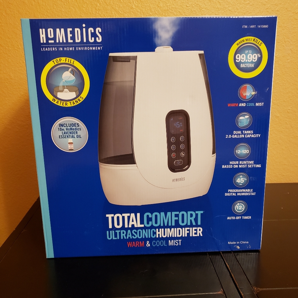 HoMedics Total Comfort Ultrasonic Humidifier NEW